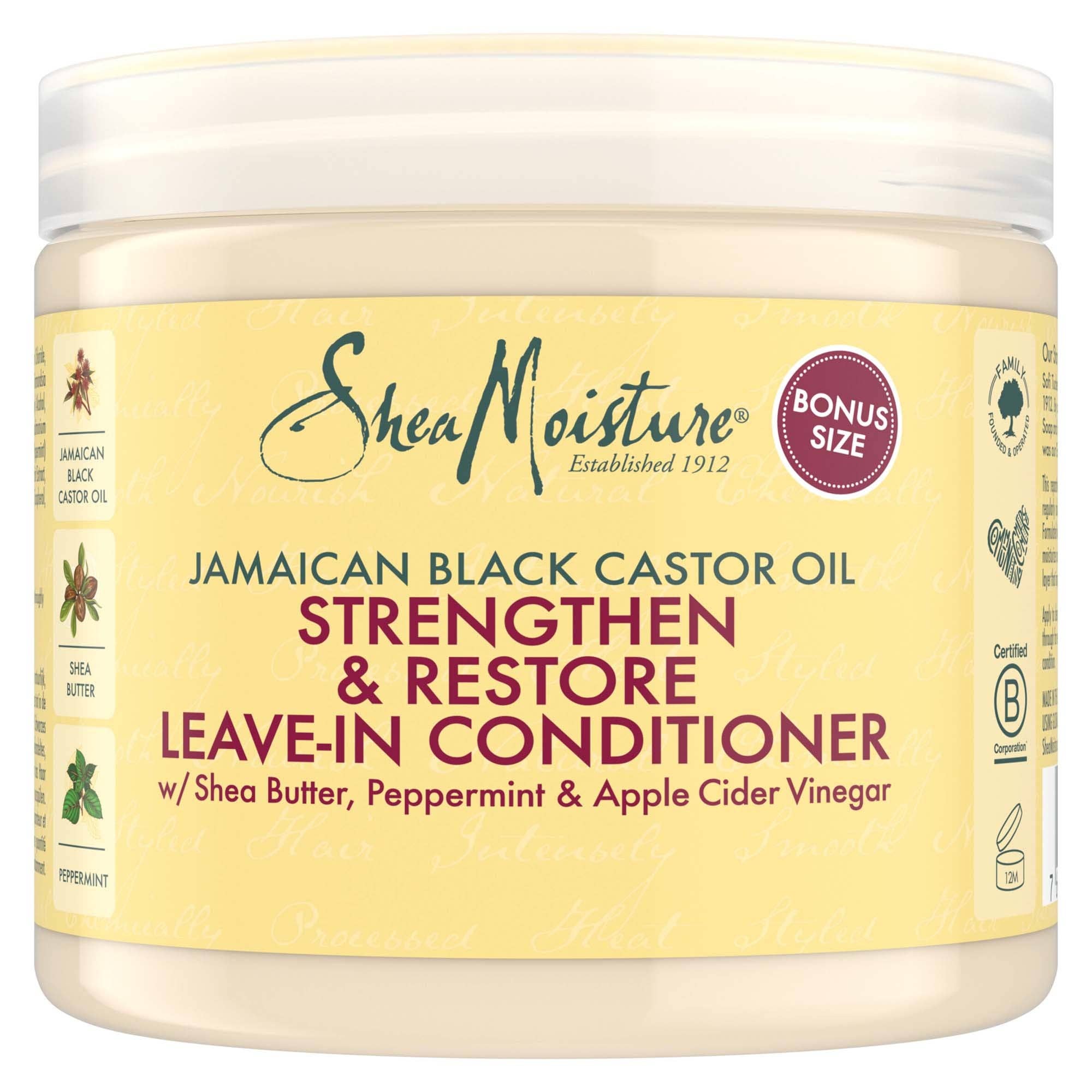Balsam fără Clătire Reparator cu Ulei de Ricin Negru Shea Moisture Jamaican Black Castor Oil Leave-In, 431ml