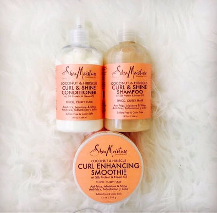 Cremă Activatoare Bucle Shea Moisture Coconut & Hibiscus Curl Enhancing Smoothie, 340g