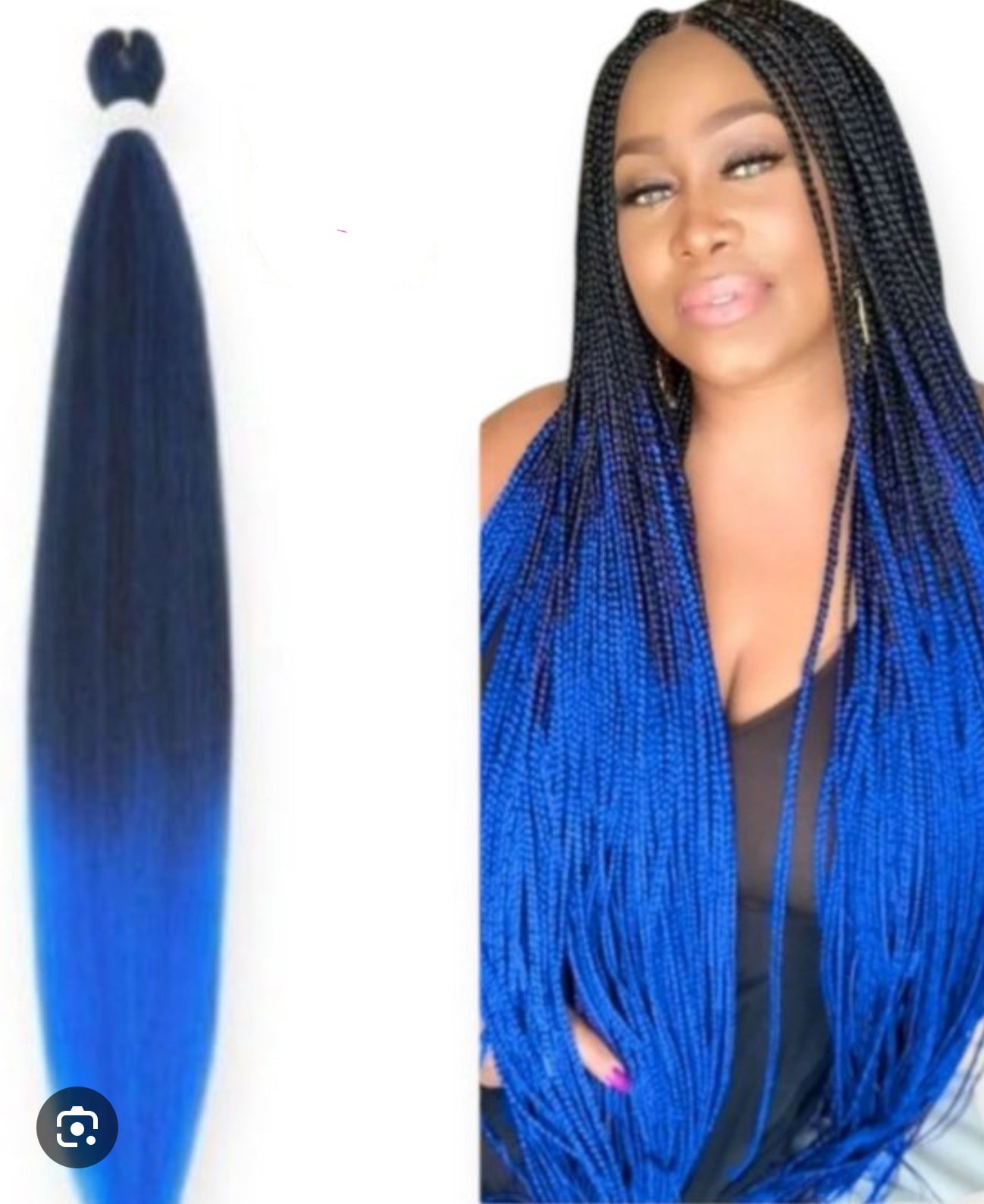 Extensii Lush culoarea 1/B negru-albastru  păr sintetic premium, moale și rezistent, ideal pentru box braids, twists și împletituri afro.