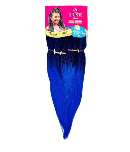 Extensii Lush culoarea 1/B negru-albastru  păr sintetic premium, moale și rezistent, ideal pentru box braids, twists și împletituri afro.