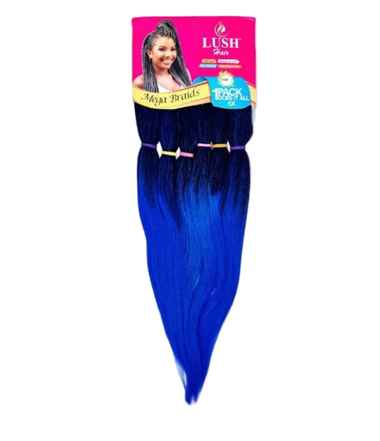 Extensii Lush culoarea 1/B negru-albastru  păr sintetic premium, moale și rezistent, ideal pentru box braids, twists și împletituri afro.