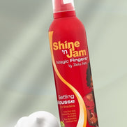 Ampro Shine ’N Jam Magic Fingers Setting Mousse pentru Împletituri, Fixare Extra Fermă și Controlul Firelor Rebele, 354 ml