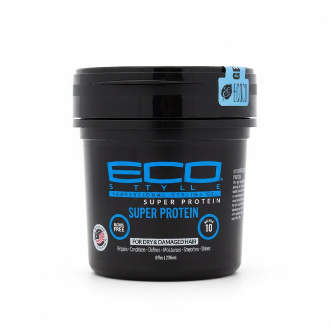 Eco Style Super Protein Styling Gel pentru Fixare, Volum și Strălucire, Ideal pentru Păr Fin sau Slăbit, 235 ml