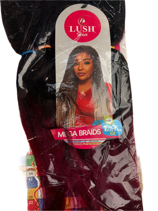 Lush Mega Braids – Extensii Afro pentru Împletituri, Ușoare & Naturale, Culoare 1/900