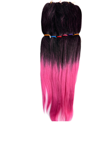 Lush MEGA BRAIDS 6X Extensii Sintetice Ombré Negru-Roz pentru Împletituri