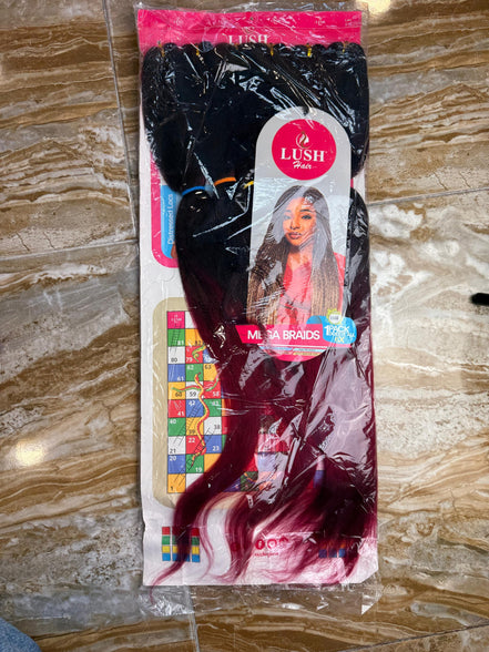 Lush Mega Braids – Extensii Afro pentru Împletituri, Ușoare & Naturale, Culoare 1/900