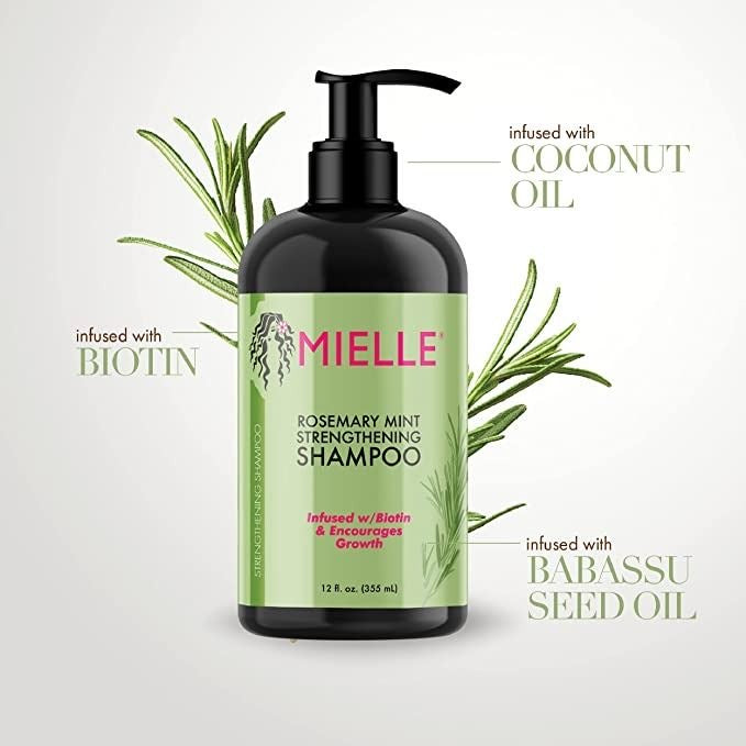 Șampon pentru Întărirea Părului Mielle Rosemary Mint Strengthening Shampoo, 355ml