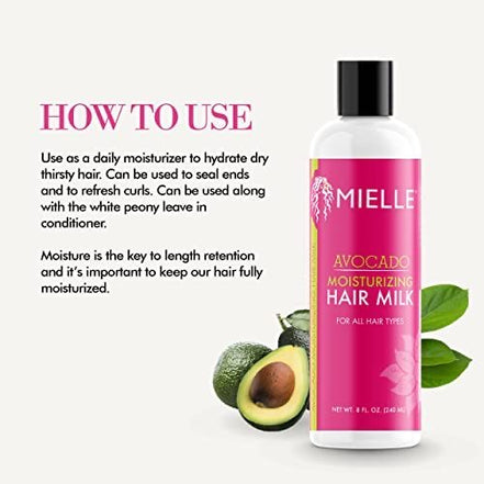 Lapte Hidratant pentru Păr cu Avocado Mielle Avocado Moisturizing Hair Milk, 240ml