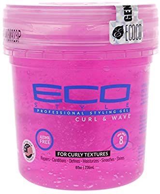 Eco Style Curl & Wave Gel pentru Păr Cret, Pink, 227 g – Definire și Fixare Puternică